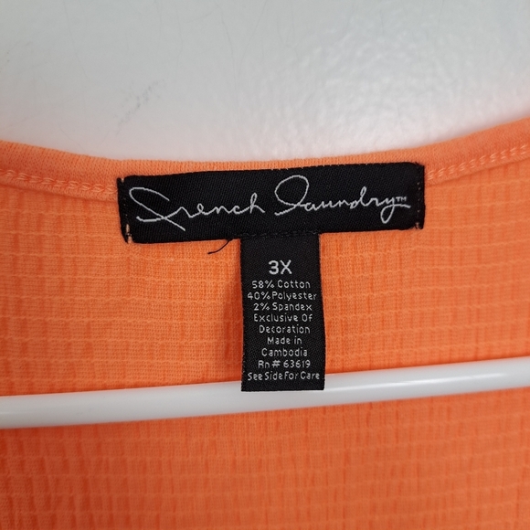 NEW French Laundry Bundle Of 2 Orange & Cream Beaded Beachy Tank Tops Size 3X - Picture 6 of 10
